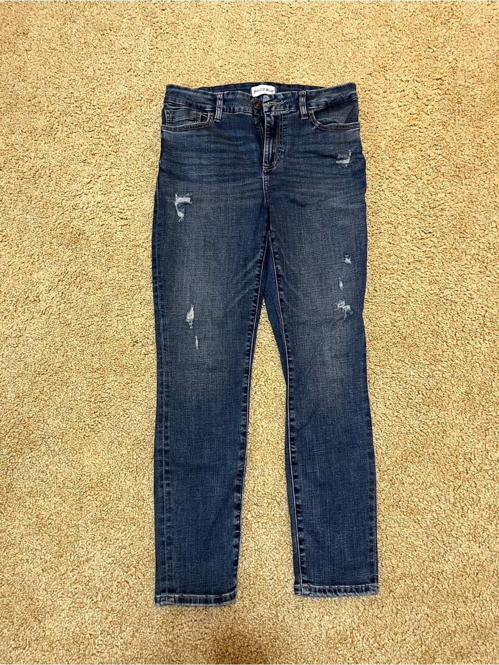 Studio Blue Kenova Eco Distressed Denim Blue Skinny Jean - Size 29 in.
